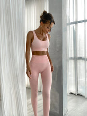 Activewear Picks for Your Home Workout Routine - Seamless Sports Bra & Seamless Leggings - Kate Galliano Activewear