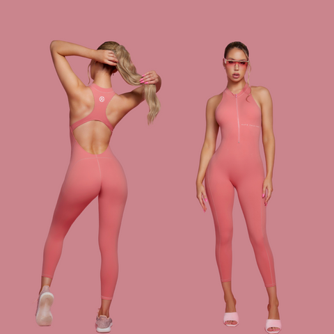 The Versatility of Kate Galliano Activewear's Pink Jumpsuit - pink jumpsuit for women - pink gym jumpsuit - pink workout jumpsuit