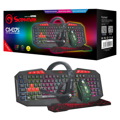 MARVO Scorpion 4 in 1 Bundle Keyboard Mouse Headset & Mat SPO