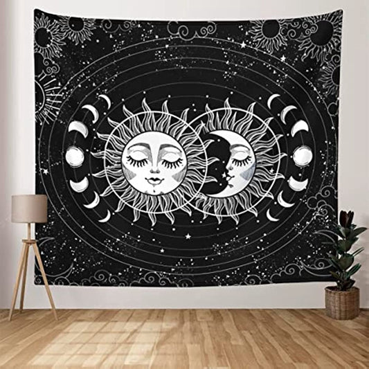 3d Vision Tapestry Black And White Psychedelic Spiral - Temu