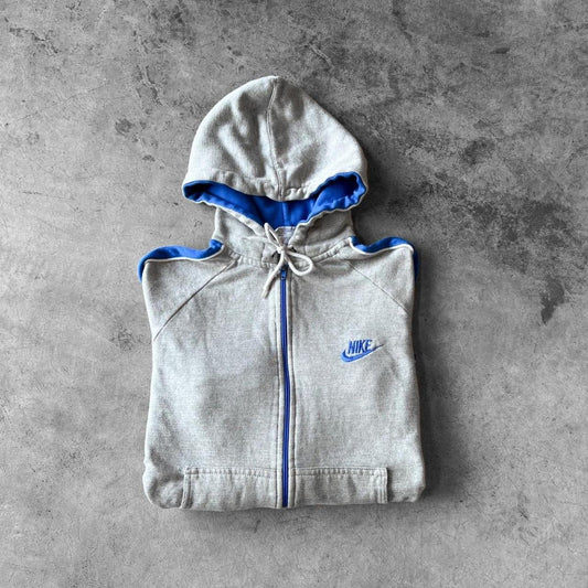 GnarlyGarment Nike Swoosh Zip Up Waffle Knit Hoodie - L