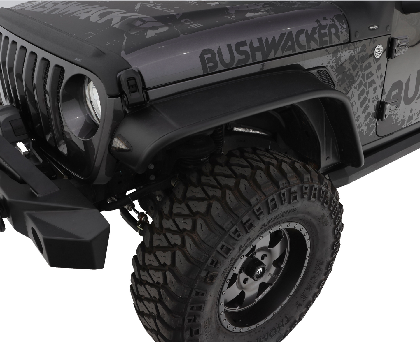 Bushwacker- Black Jeep Flat Style Textured Finish Front Fender Flares –  Main Line Overland