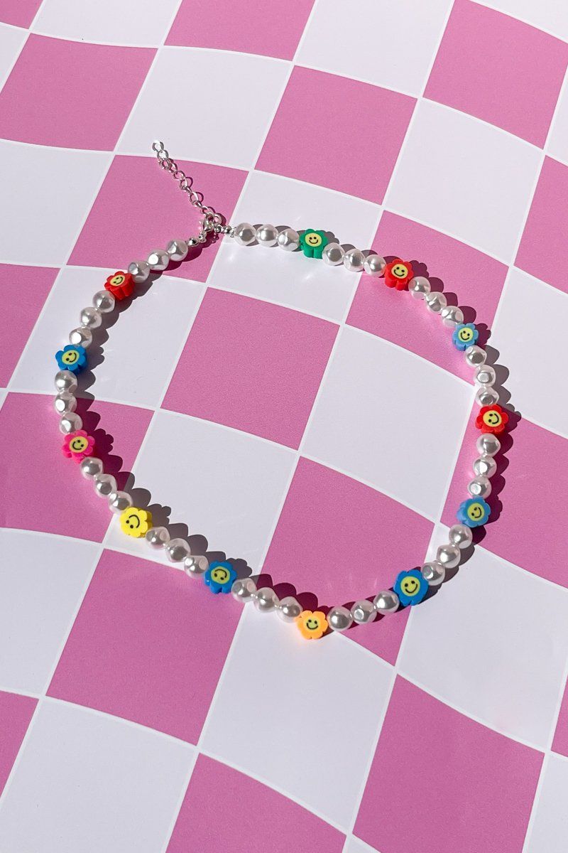 Colorful Happy Flowers Necklace