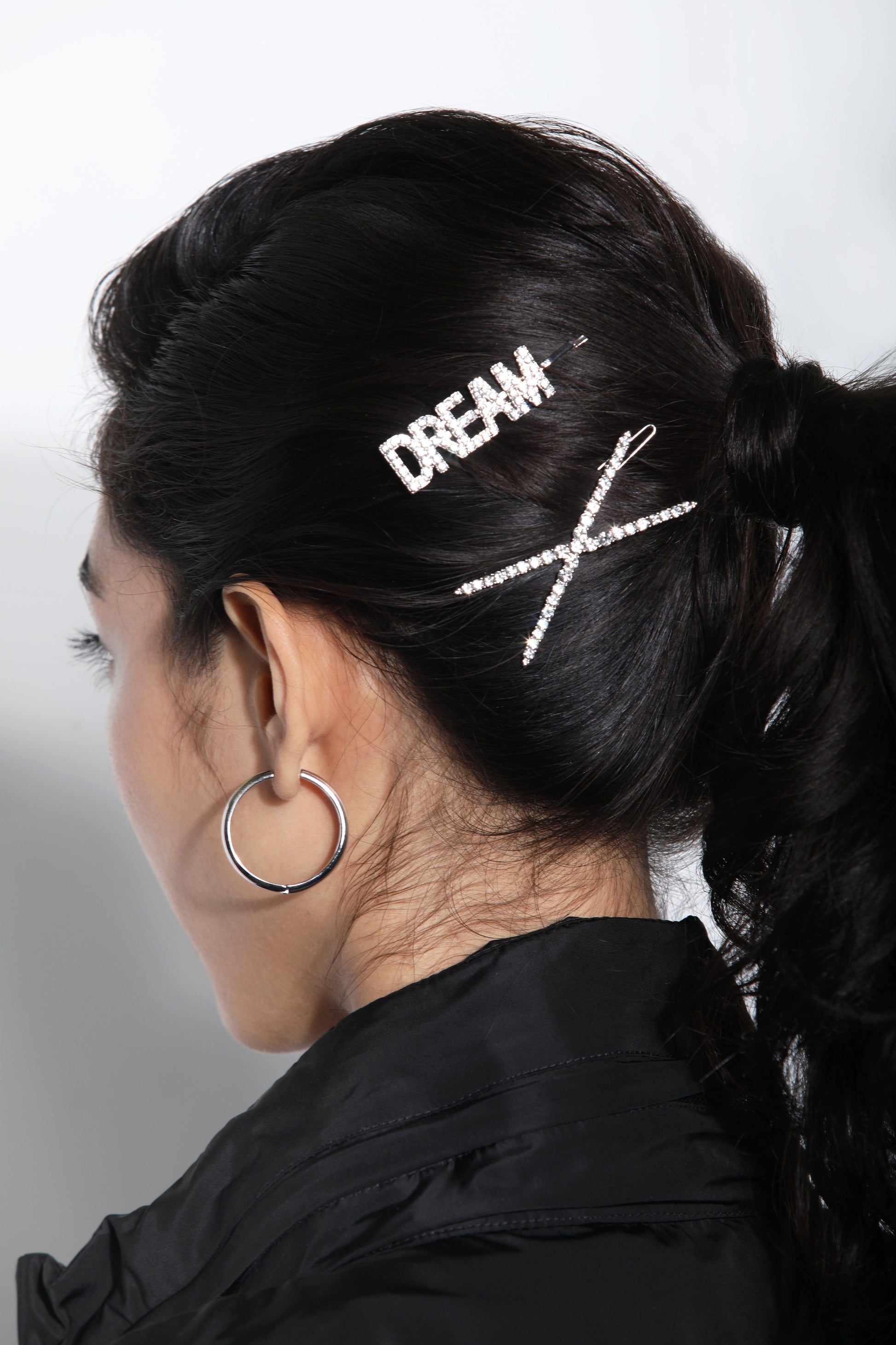 Image of criss-cross clip hairstyle