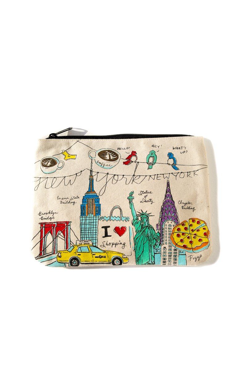 NY Illustration Canvas Pouch Inspirational Canvas Pouch Mulberry & Grand 