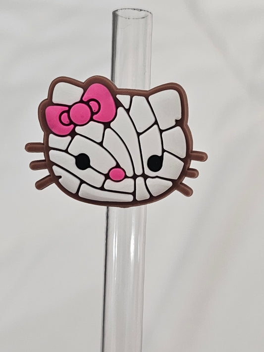 10Pcs Sanrio Straw Toppers Hello Kitty Kuromi PVC Pencil Cap Pen
