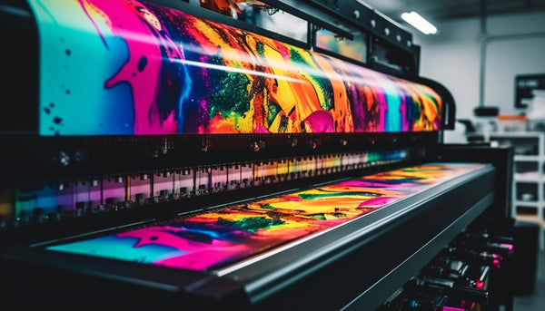 Wideformat printer, printing with a bright colourful print