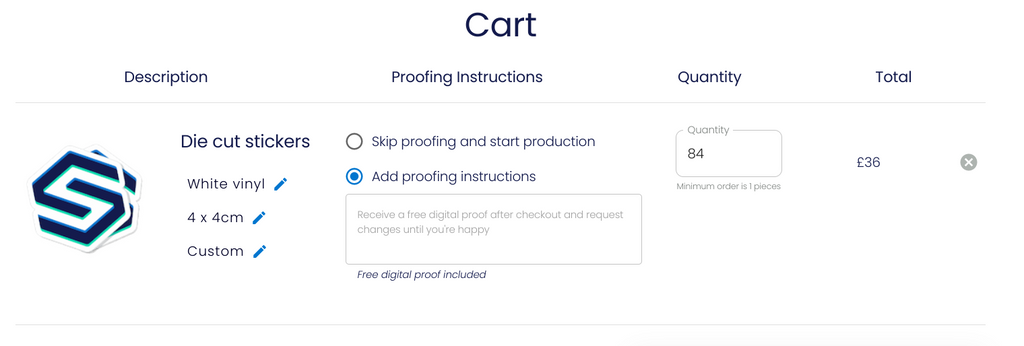 Screenshot of the car page with the leave instructions option selected