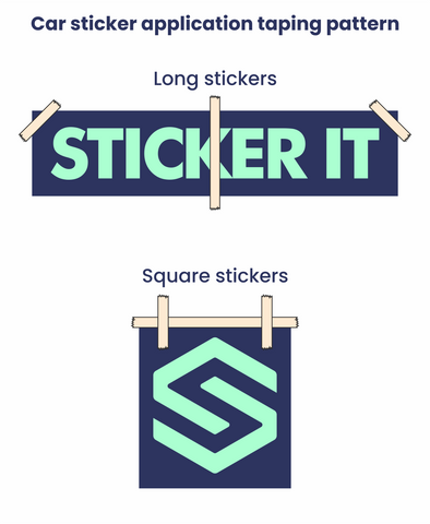 car sticker application taping pattern
