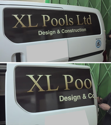 XL Pools Ltd. Beispiel für schlechtes Fahrzeug-Branding