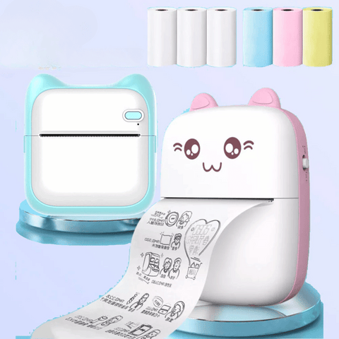 Impresora portátil Frutivegie mini gato térmica alámbrica a