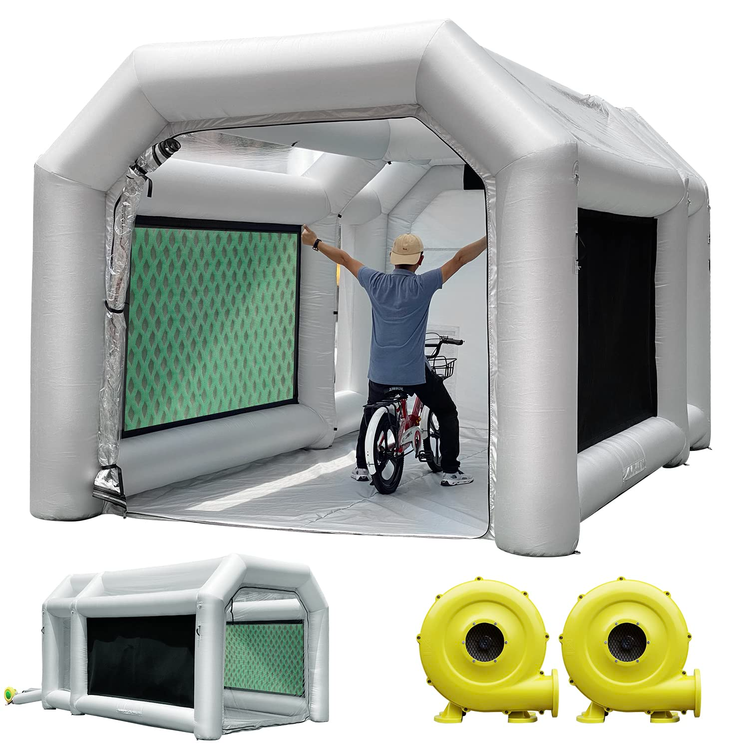 iucui Portable Inflatable Paint Booth 30X20X13Ft with Blowers
