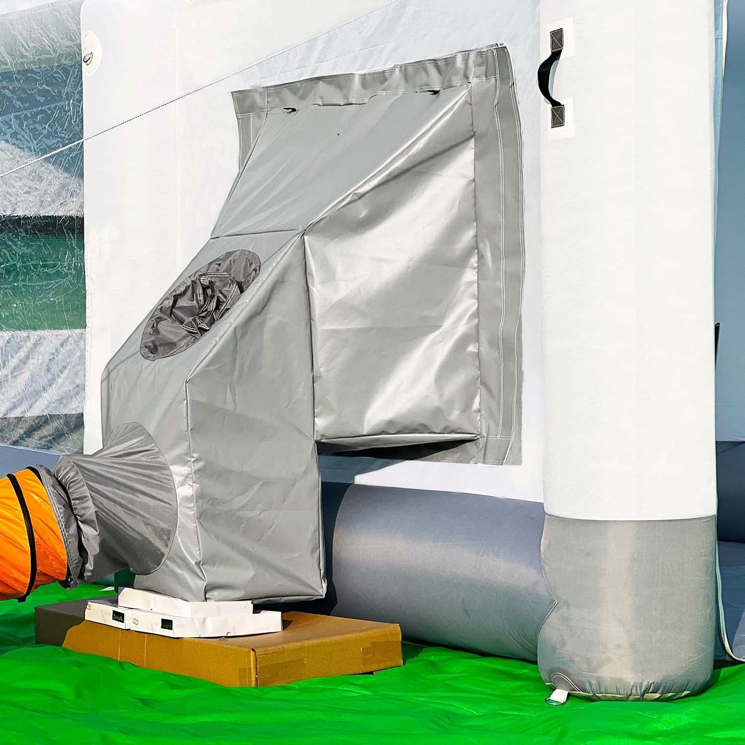 GORILLASPRO Inflatable Paint Booth 33X20X15Ft with 2 Blowers (750W+1100W) Large Inflatable Spray Booth More Durable,Perfect for SUV & Semi-trunk