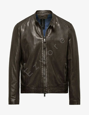 Dark Brown Leather Jacket For Men - Ezwore