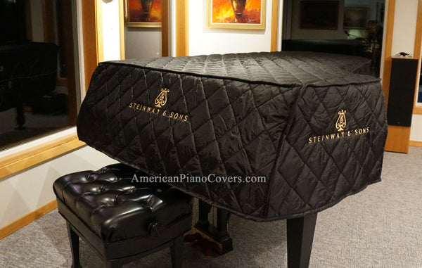 steinway grand piano cover with logo embroidered