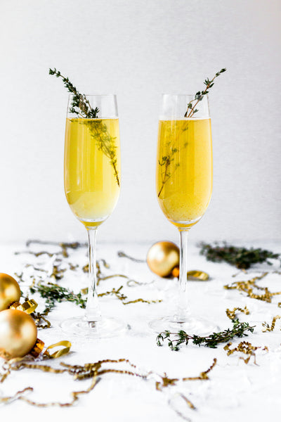 Mimosas with herbs