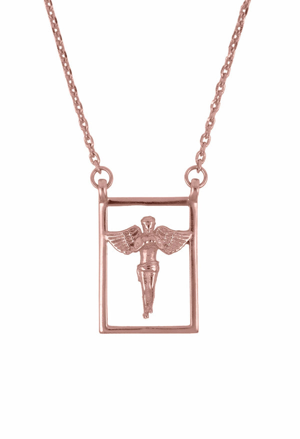 Gold Baby Angel Pendant Necklace, Unisex