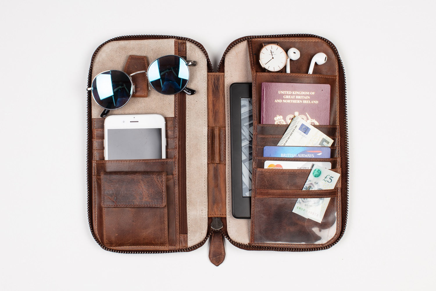 Travel Wallet Organizer - Cognac (5 sizes) - Lorton & Horn