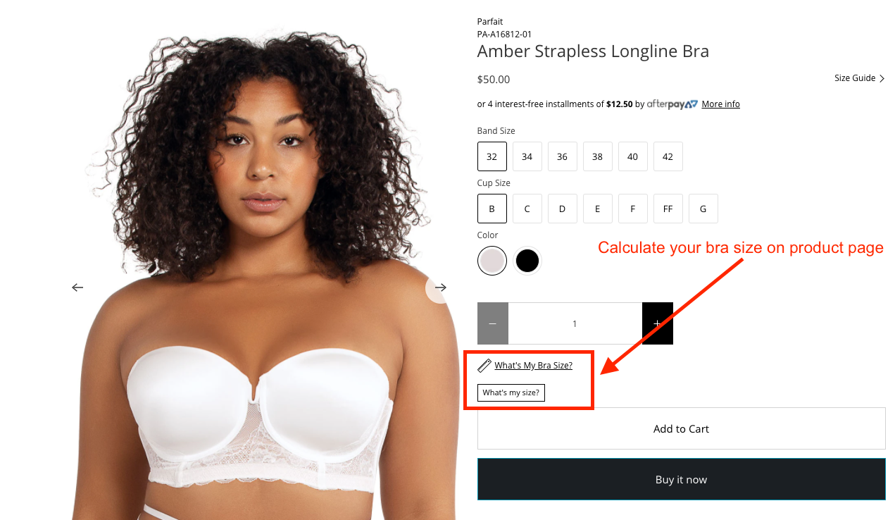 Click to calculate your bra sizes