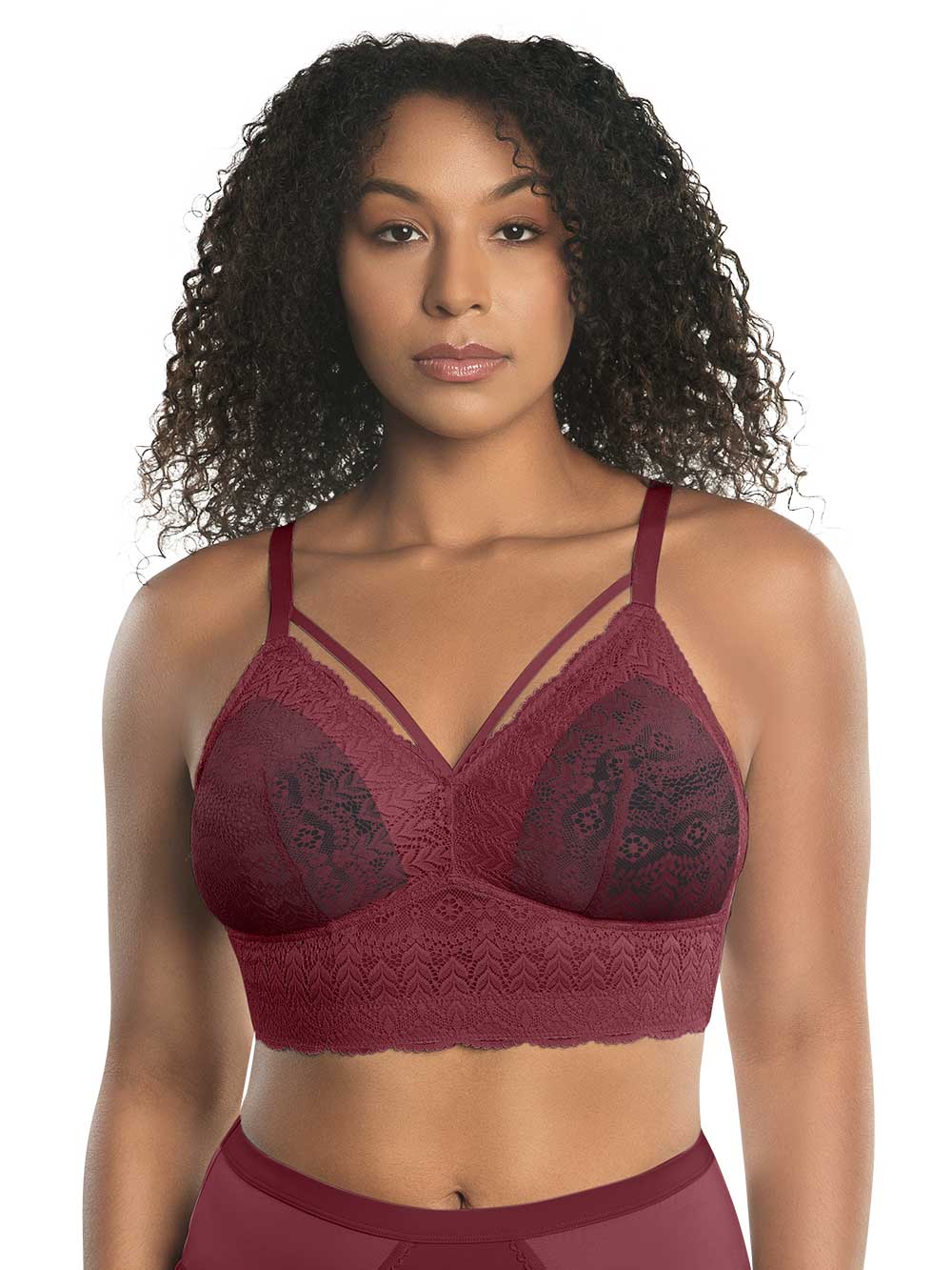 PARFAIT Women's Mia Lace Wire-Free Lace Bralette Rio Red - 34DDD 