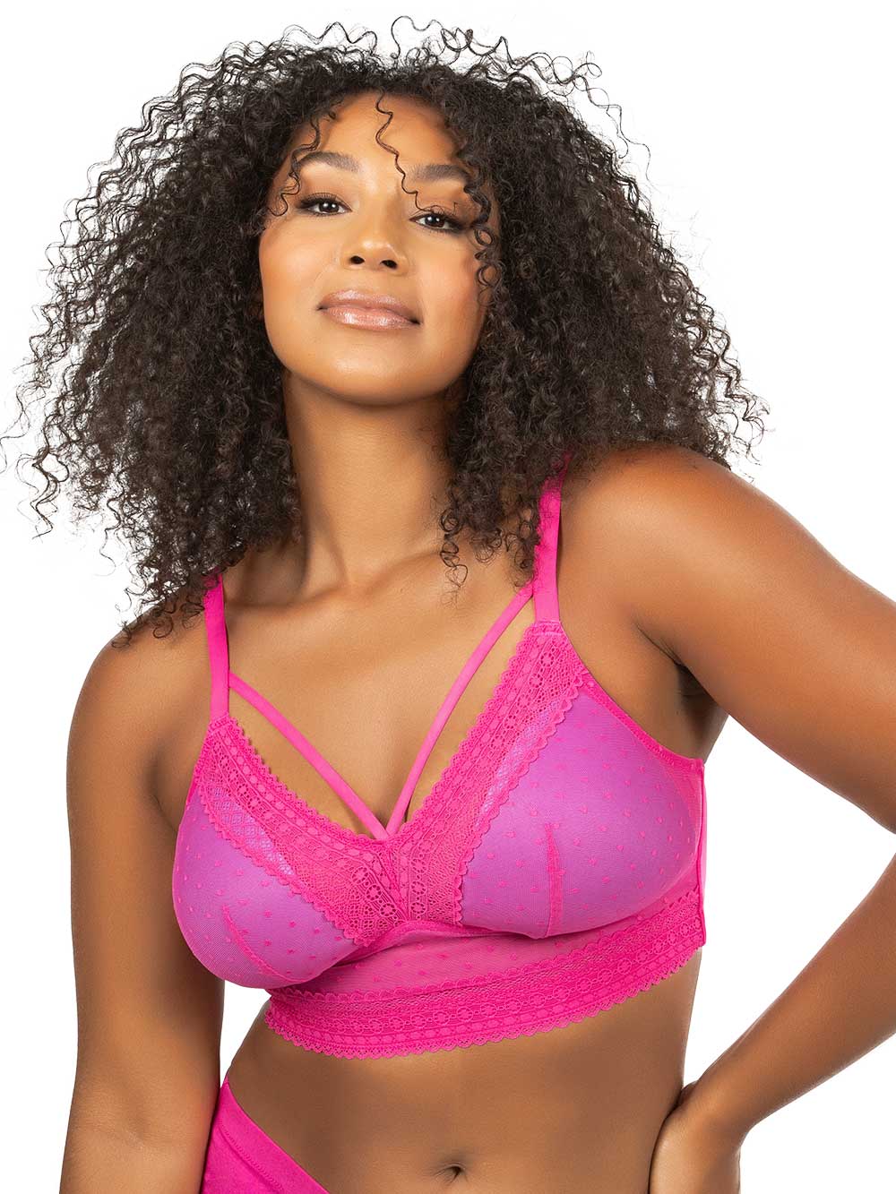 Parfait Mia Dot Wire-free Padded Mesh Bralette - Racing Red - HauteFlair