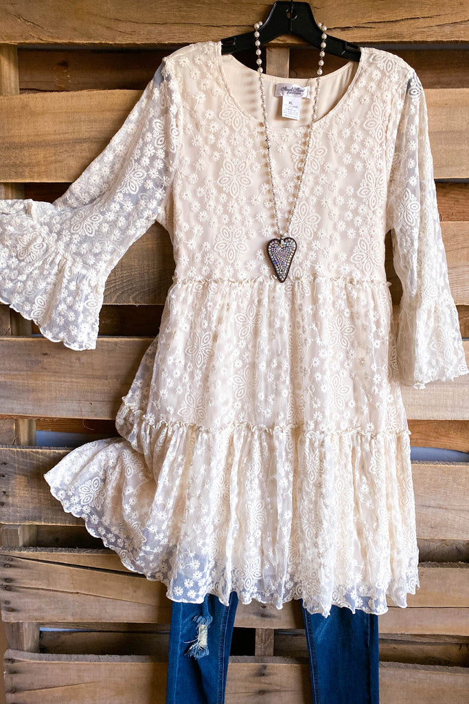 beige tunic dress