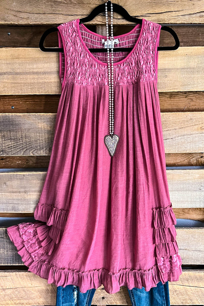 Raspberry Glaze Tunic Dress - Mauve