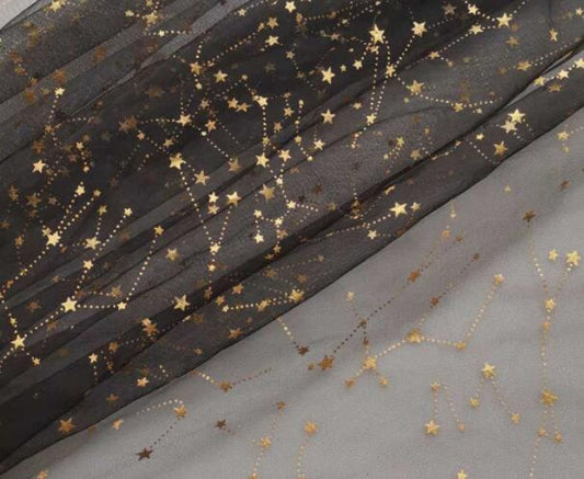 1Yard Gold Star Tulle Fabric,Soft Smooth Glitter Star Tulle Fabric,Bri –  uartcrafts