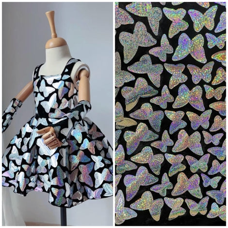 Irregular Geometric Silver Mirror Sequin Dress Fabric - OneYard