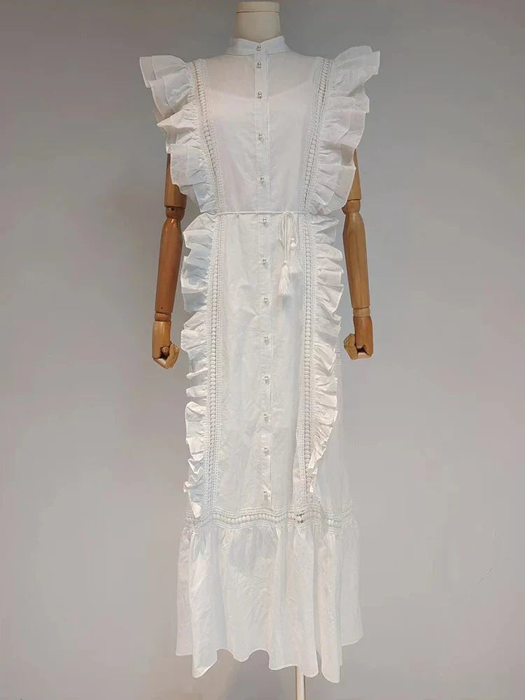 Vintage Korean Cut Out A-Line Dress for Women