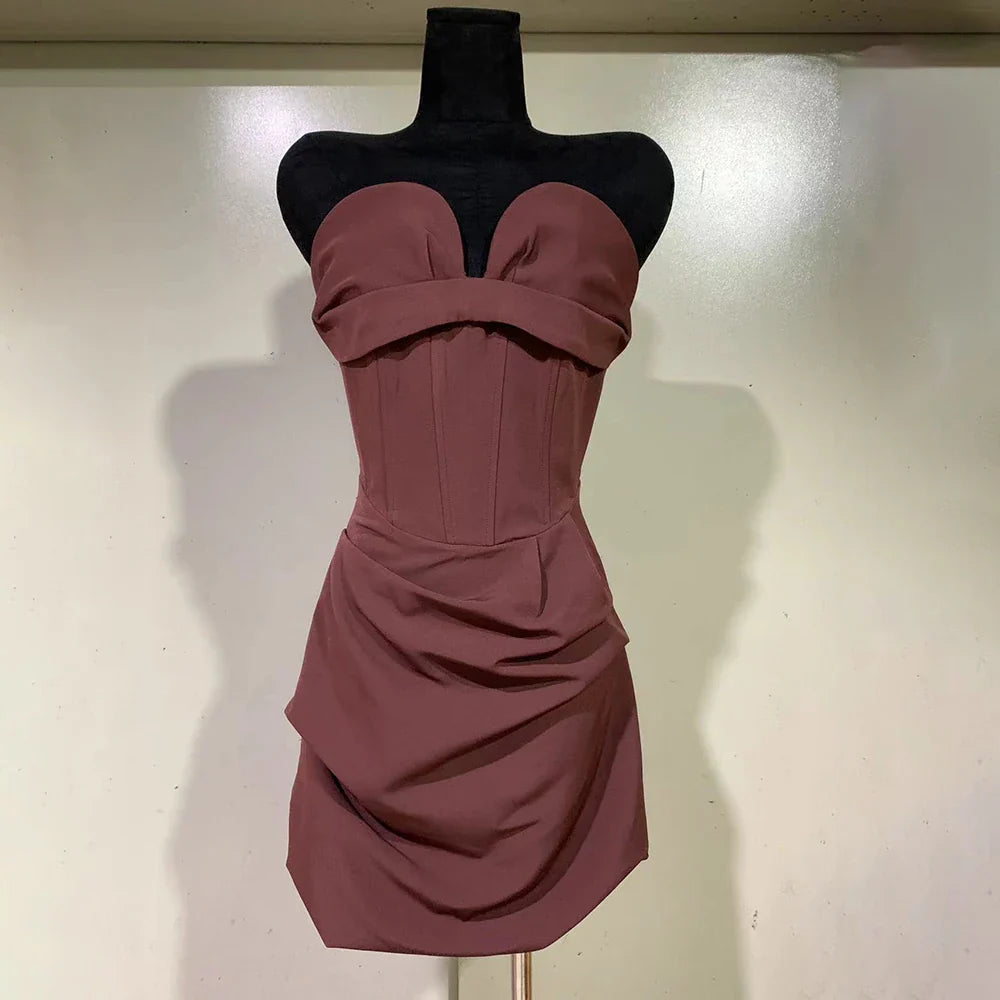 Elegant Backless Slimming Short Dress for Women