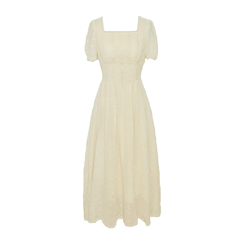 Elegant Puff Sleeve Summer Dress for Office and Casual Wear