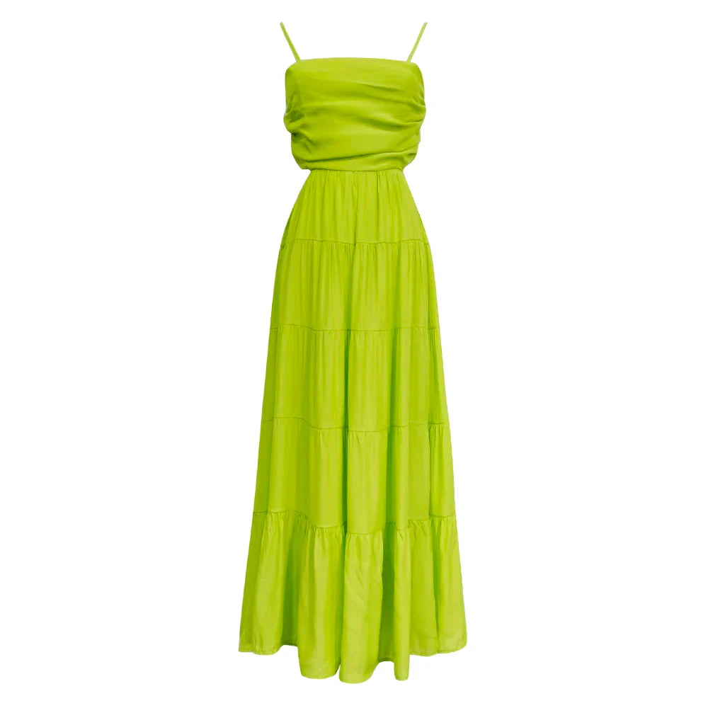 Backless Pleated Summer Camisole Dress for Women