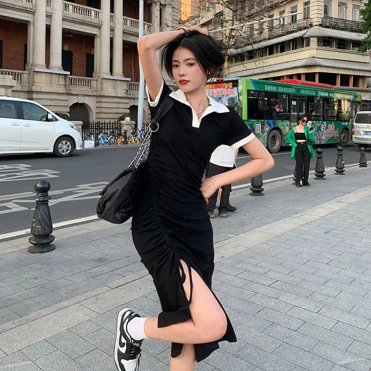 Color Block Casual Maxi Dress for Women