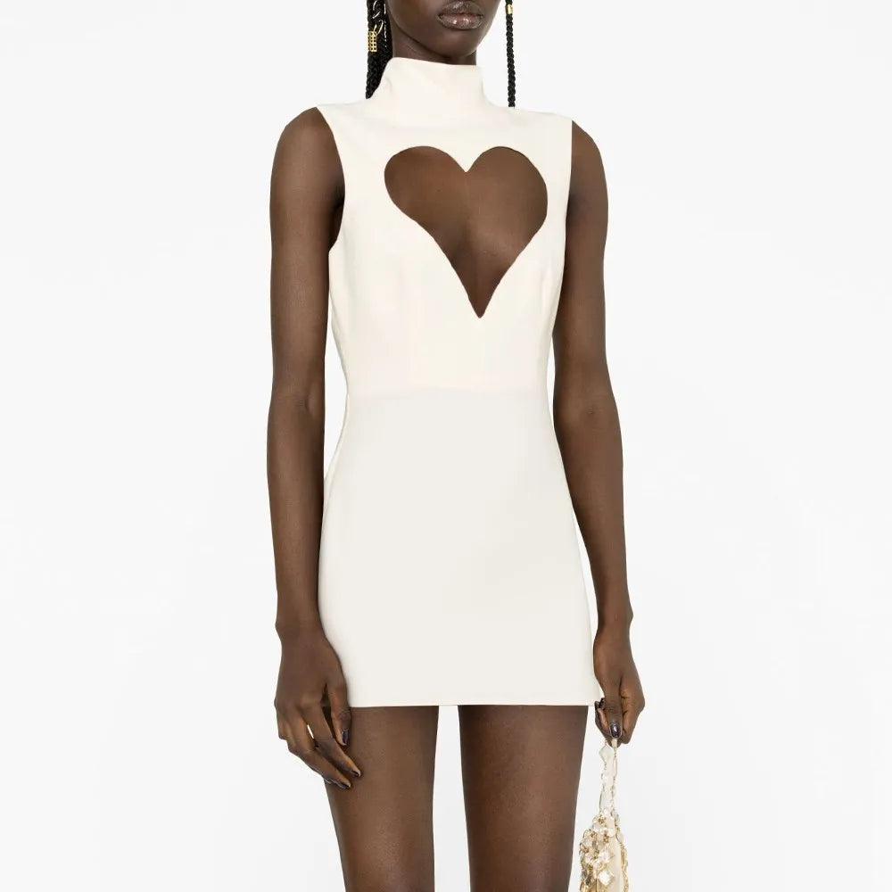 Elegant Turtleneck Sleeveless Mini Dress for Women