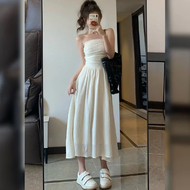 Elegant Strapless Summer Maxi Dress for Women