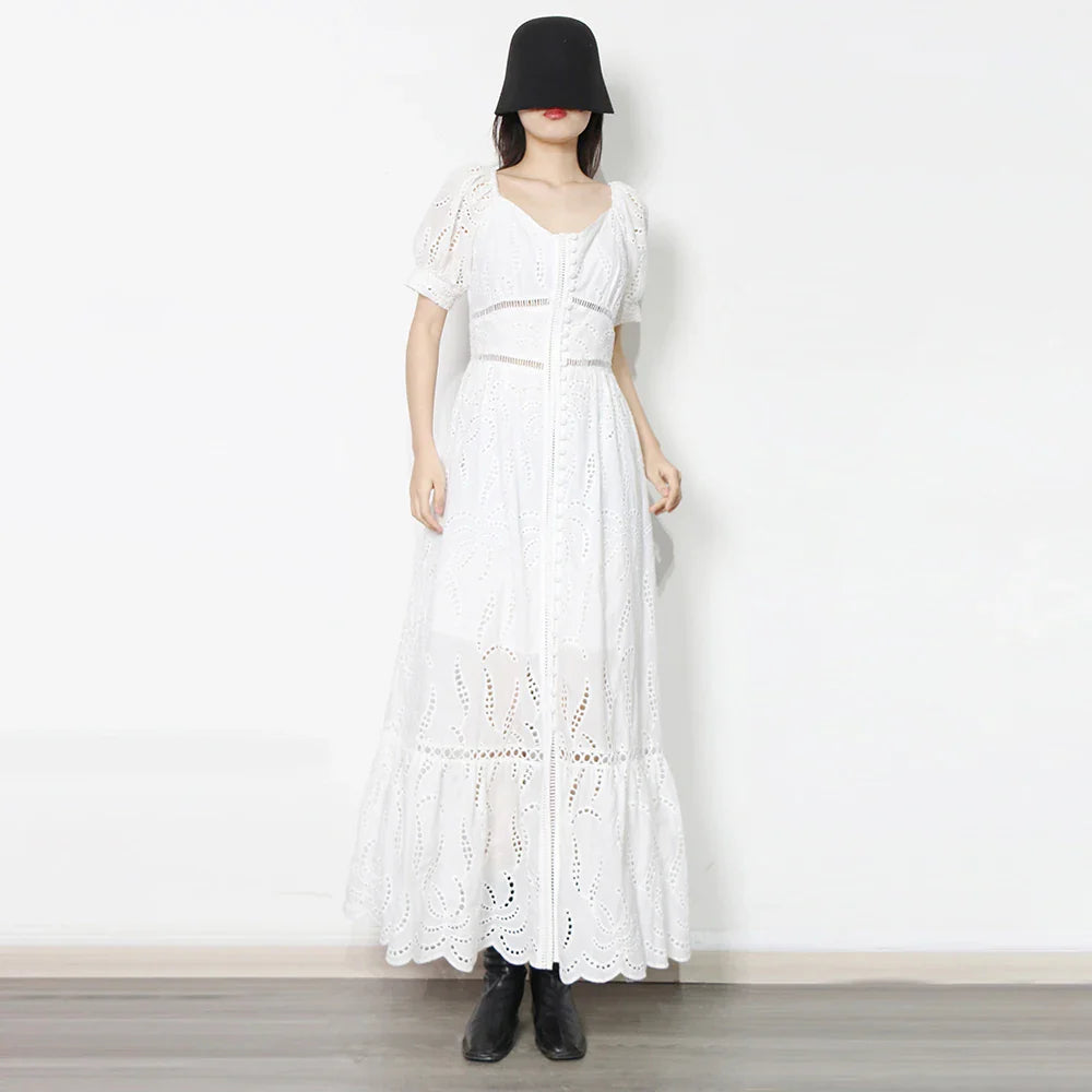 Elegant Slash Neck Midi Dress with High Waist Split