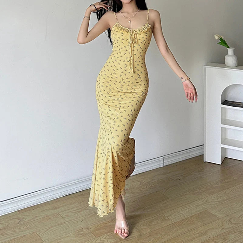 Elegant Summer Mesh Dress with Ruffles for Women