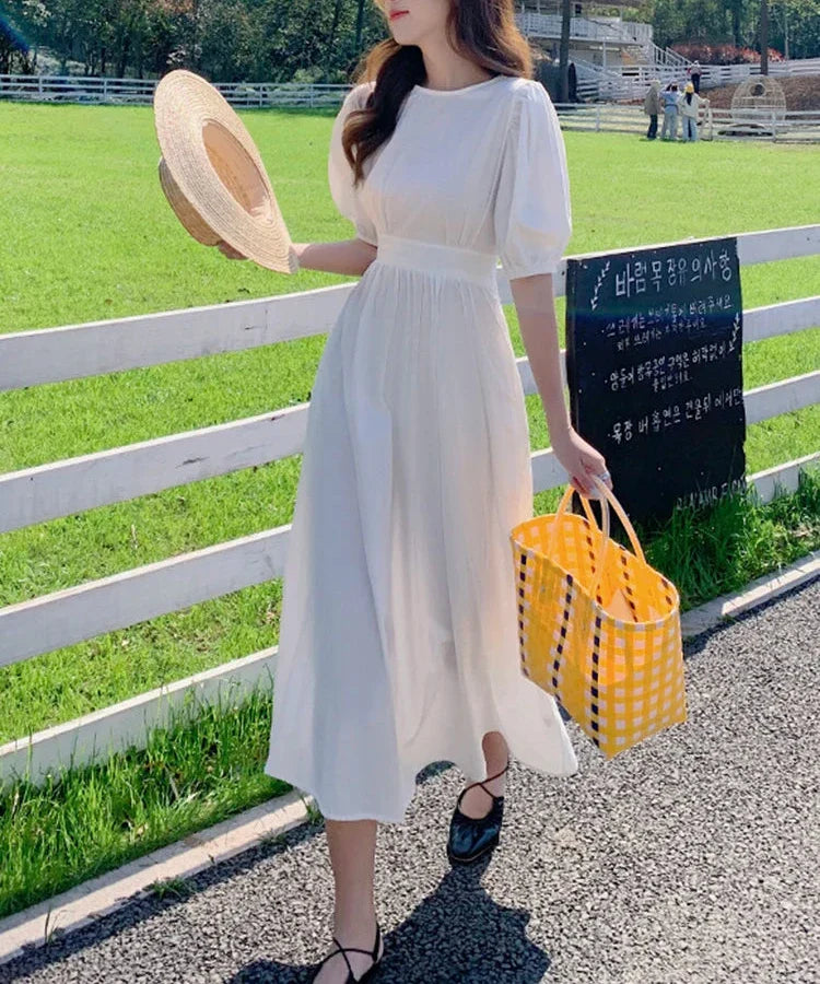 Elegant Summer Midi Dress for Women in Green