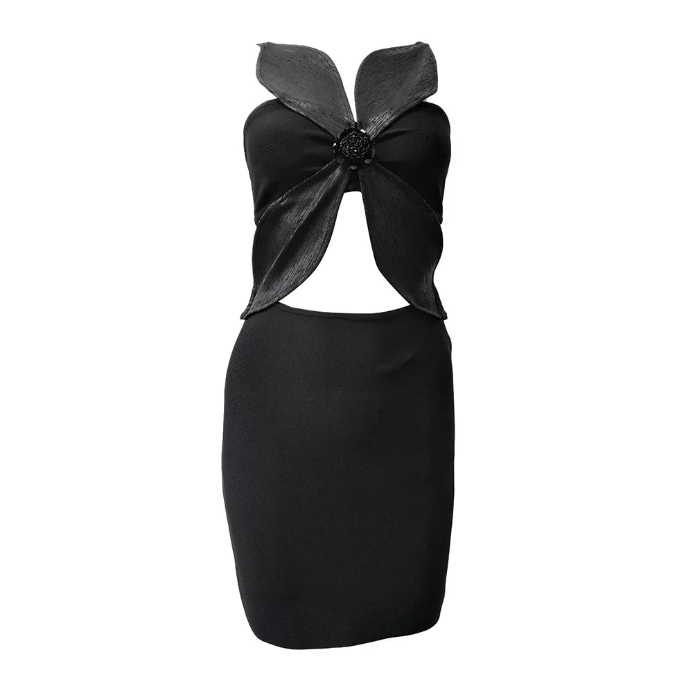 V Neck Backless Mini Dress for Effortless Style