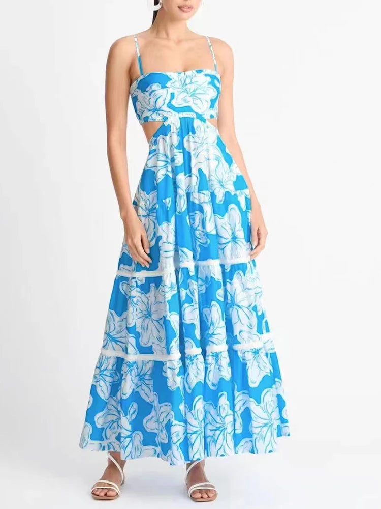 Elegant Square Collar Slim Dress for Summer Women