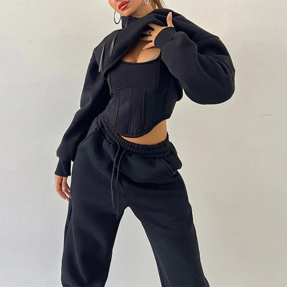 Stylish Women's Casual Three-Piece Vest and Pants Set