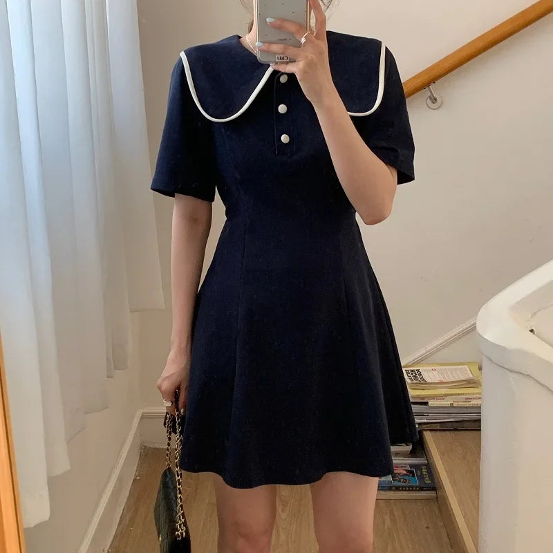 blue mini dress