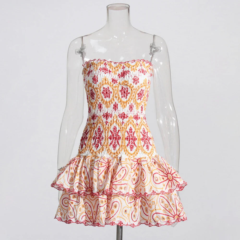 Elegant Off-Shoulder Tiered Ruffle Mini Dress for Women