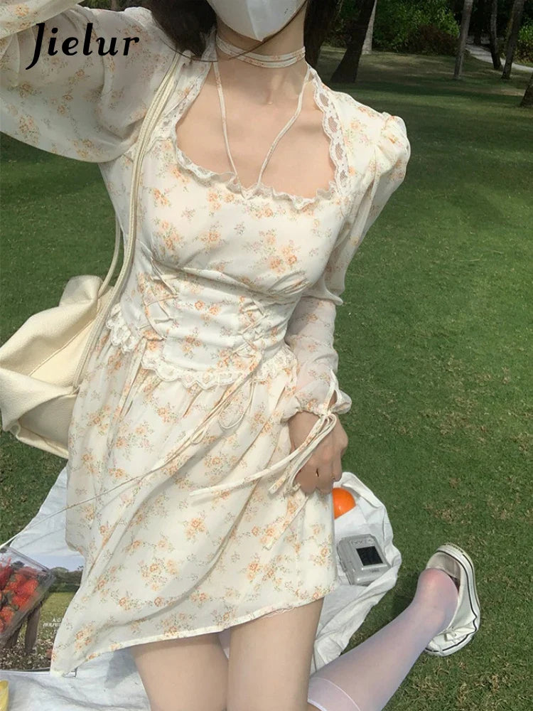 Spring Elegant Floral Lace Midi Dress for Women