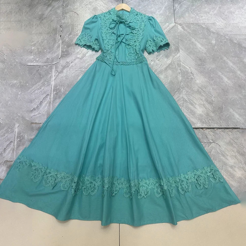 Elegant Slimming Lace-Up High Waist Dress for Women