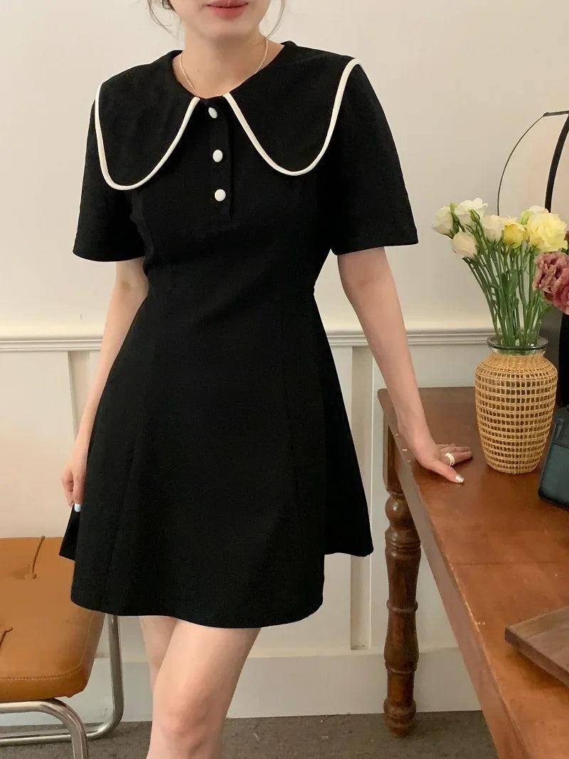 black mini dress