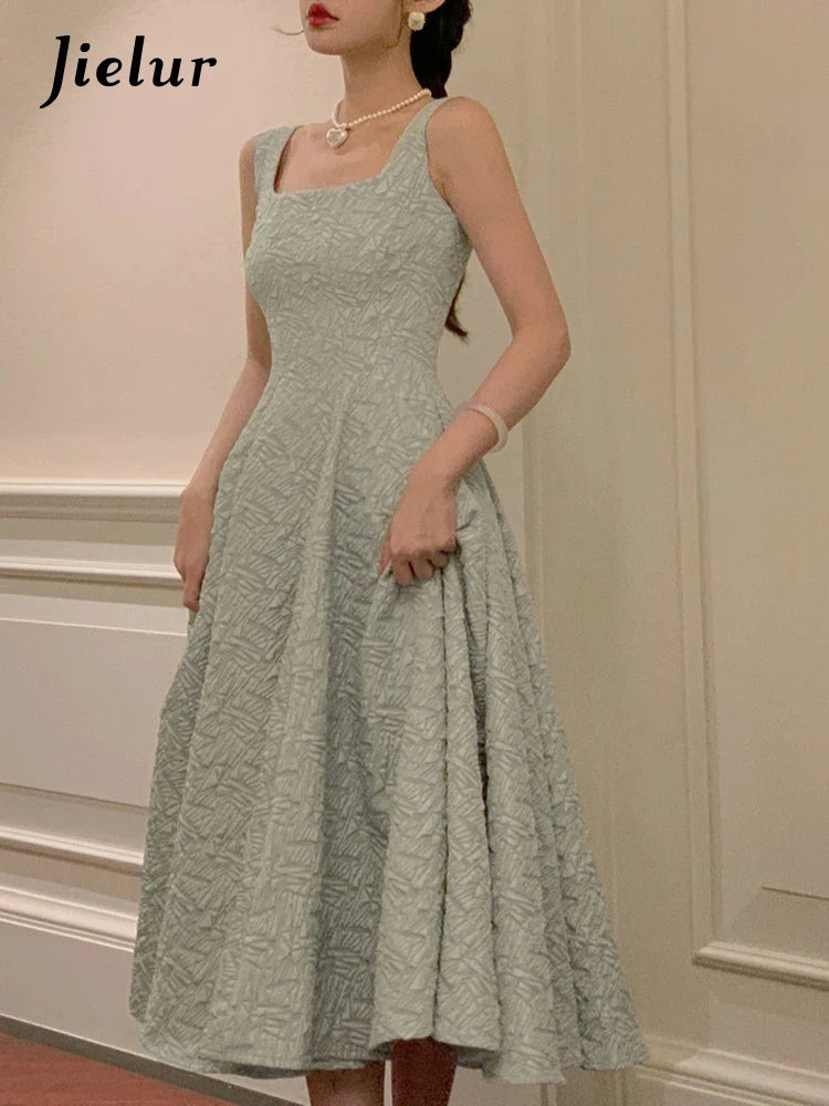 Elegant Vintage Summer Midi Dress for Women