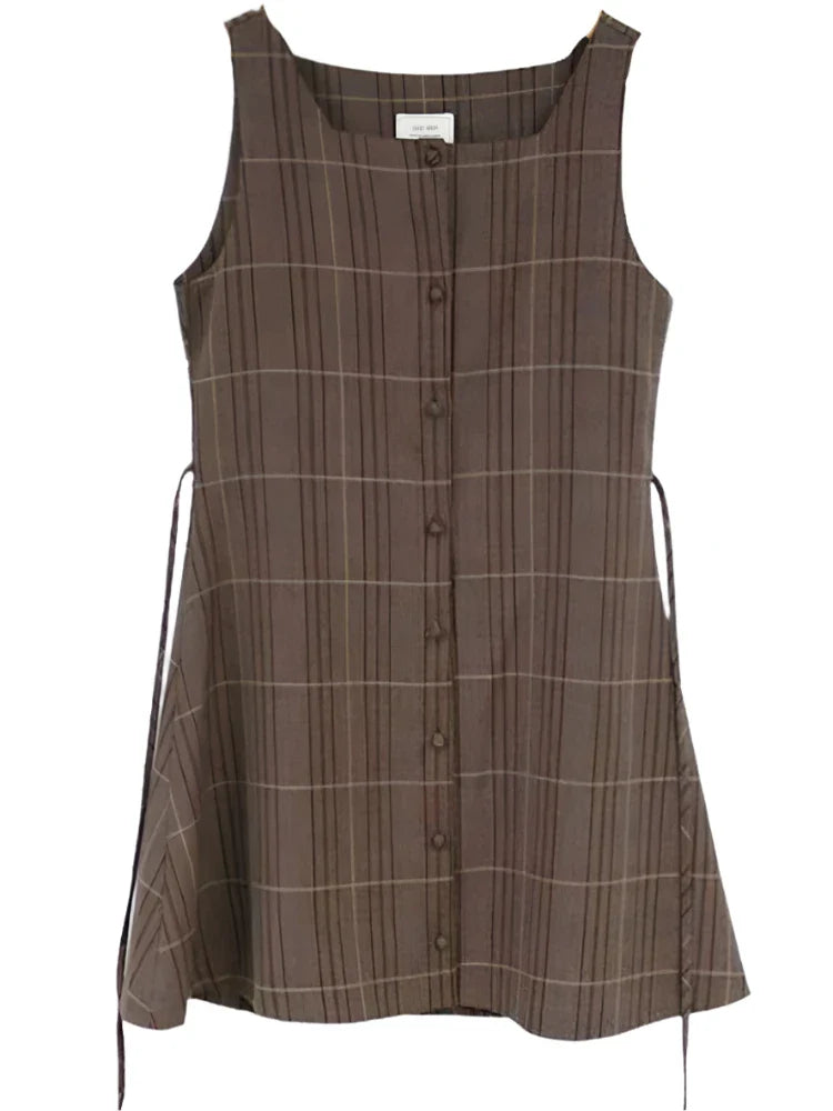 Cute Vintage Plaid Mini Dress for Women