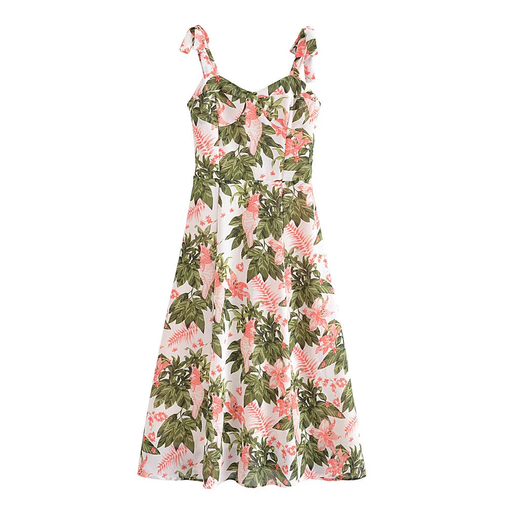 Stylish Backless Lace-Up Square Collar Women's Dress